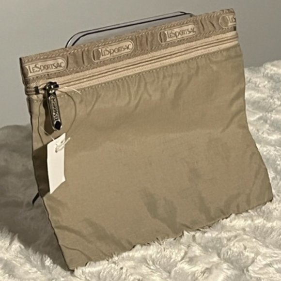 Le SPORTSAC Khaki Cosmetic Or General Purpose Pouch NWT - Picture 2 of 6